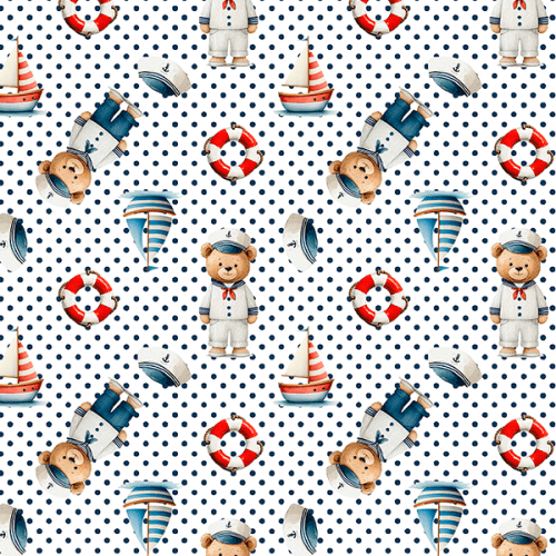 Tecido Tricoline Estampado Digital Capitão Urso Poá Branco 9100E16119