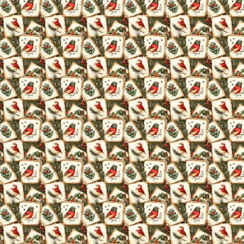 Tecido Tricoline Estampado Digital Cardeais Vintage 9101E14955