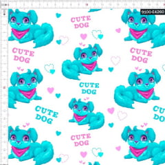 Tecido Tricoline Estampado Digital Cute Dog 9100e4260