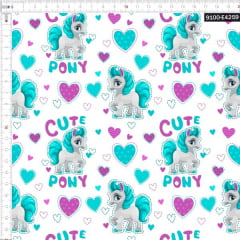 Tecido Tricoline Estampado Digital Cute Pony 9100e4259