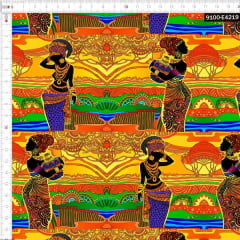 Tecido Tricoline Estampado Digital Étnico Africana na Savana 9100e4219