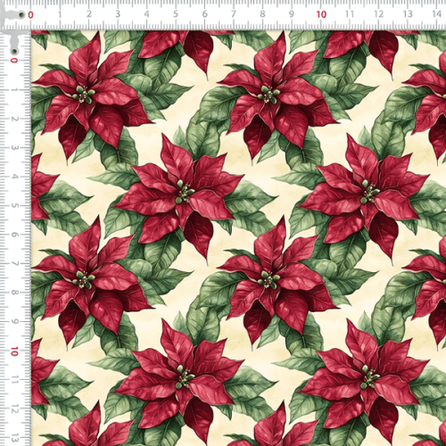 Tecido Tricoline Estampado Digital Flor de Natal Flor de Natal 9101E14968