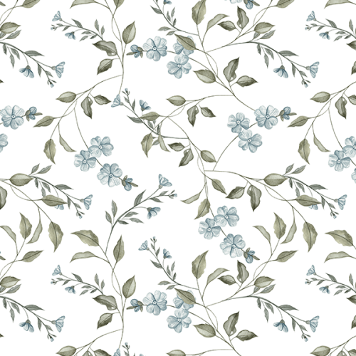 Tecido Tricoline Estampado Digital Floral Cinza Miúdo e Ramos 9100E16089