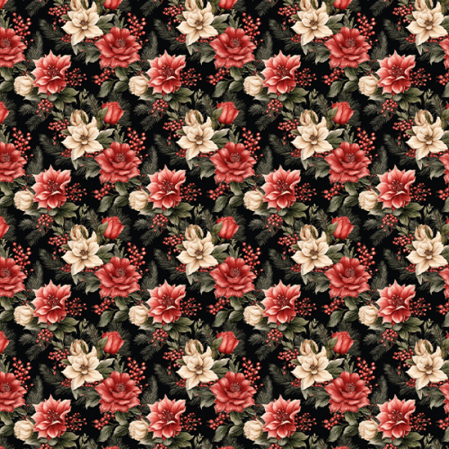 Tecido Tricoline Estampado Digital Flores de Natal 9101E14949
