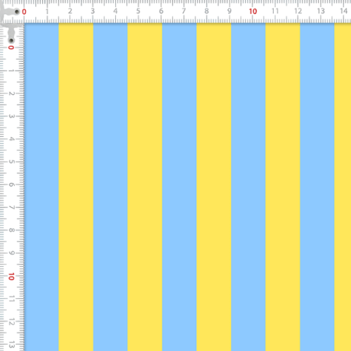 Tecido Tricoline Estampado Digital Listras Azul e Amarelo 9100E16757