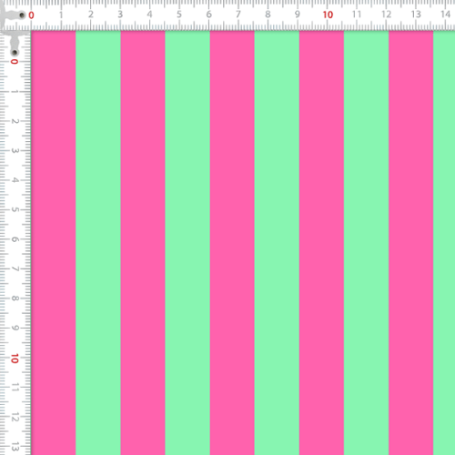Tecido Tricoline Estampado Digital Listras Rosa e Verde 9100E16755
