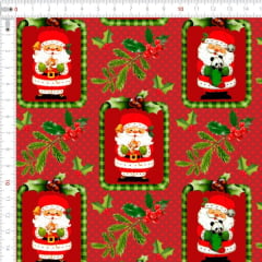 Tecido Tricoline Estampado Digital Papai Noel  9100e4675