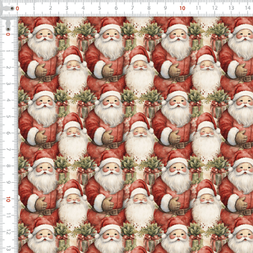 Tecido Tricoline Estampado Digital Papai Noel Tradicional 9101E14948