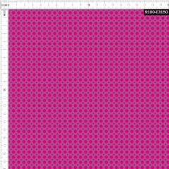 Tecido Tricoline Estampado Digital Poá Pink e Rose 9100e3150