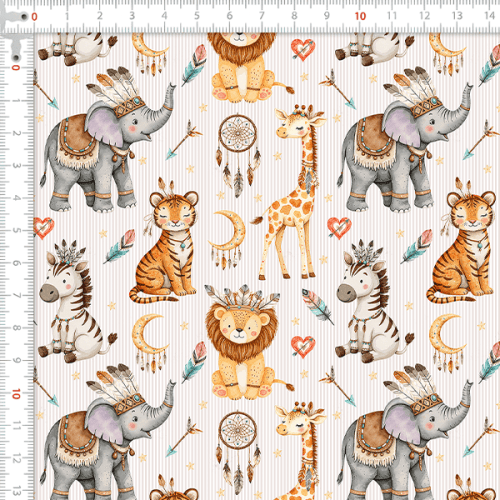 Tecido Tricoline Estampado Digital Savana Encantada 9100E16610