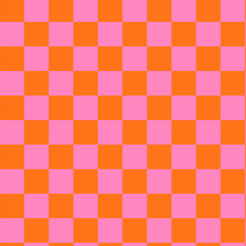 Tecido Tricoline Estampado Digital Xadrez Laranja e Rosa 9100E16750
