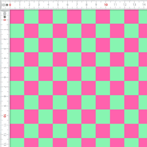 Tecido Tricoline Estampado Digital Xadrez Rosa e Verde 9100E16756