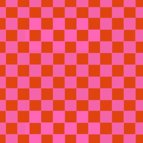 Tecido Tricoline Estampado Digital Xadrez Laranja Escuro e Rosa 9100E16762