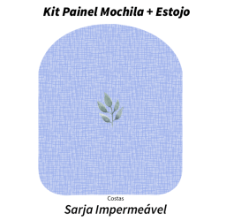 Sarja Impermeável Painel Mochila + Estojo Bebê Dino Xadrez Textura Azul 9100e9519