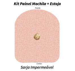 Sarja Impermeável Painel Mochila + Estojo Bebê Dino Xadrez Textura Rosa Seco 9100e9520