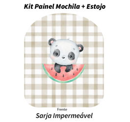 Sarja Impermeável Painel Mochila + Estojo Bebê Panda Melancia Xadrez 9100e9516