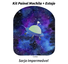 Sarja Impermeavel Painel Mochila + Estojo Monstrinho Galático Azul Espacial 9100e9521