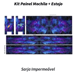 Sarja Impermeavel Painel Mochila + Estojo Monstrinho Galático Azul Espacial 9100e9521