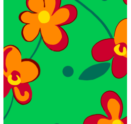 Tecido Chitão Estampado Flores Desenho Fundo Verde 3028v02