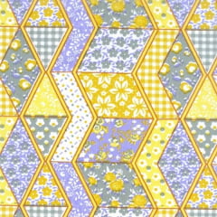 Tecido Tricoline Mista Patchwork Colorido Amarelo  17671cor03
