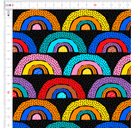 Tecido Tricoline Digital Arco Íris Abstrato 9100e9431