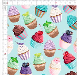 Tecido Tricoline Digital Cupcakes Sortidos 9100e9435