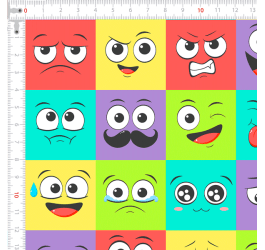 Tecido Tricoline Digital Desenhos Emoções Cute 9100e9432