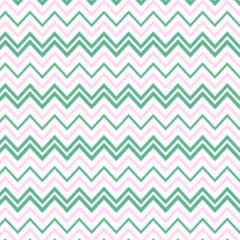 Tecido Tricoline Mista Chevron Verde Rosa ES10902154
