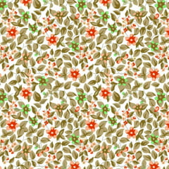 Tecido Tricoline Mista Estampado Floral Miudo Amarelo 17835