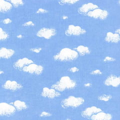 Tricoline Mista Nuvens Brancas Fundo Azul 16002v01