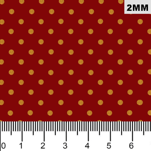 Tecido Tricoline Bolinhas de Natal Micro 2mm Dourada Vermelho 1001vr058