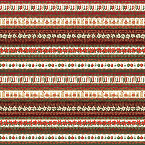 Tecido Tricoline Digital Barrado Estampado Tradições Natalinas A5421