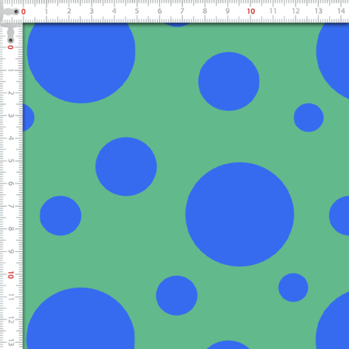 Tecido Tricoline Estampado Digital Bolas e Bolinhas Azul e Verde 9102E728
