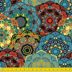 Tecido Tricoline Digital Estampado Floral Mandalas 9100E1035