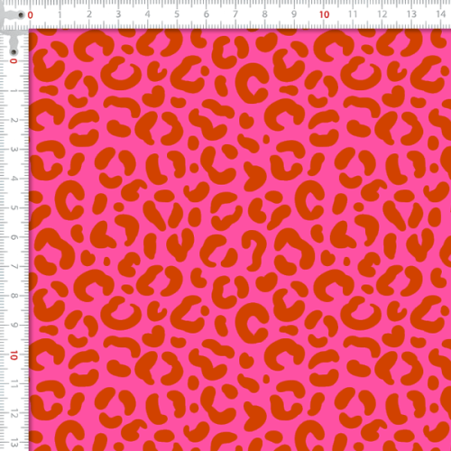 Tecido Tricoline Digital Estampado Onça Laranja e Rosa 9102E736