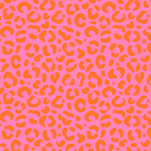 Tecido Tricoline Digital Estampado Onça Laranja e Rosa 9102E739