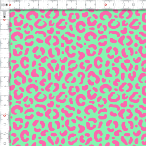 Tecido Tricoline Digital Estampado Onça Verde e Rosa 9102E742