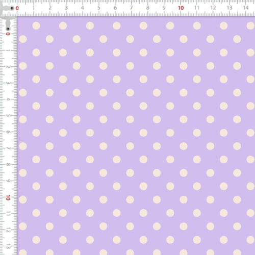Tecido Tricoline Estampada Poá Médio Creme Fundo Lilás 1039v249 Tecido Tricoline Estampada Poá Médio Creme Fundo Lilás 1039v249