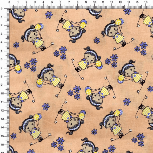 Tecido Tricoline Estampado Albany Fundo Bege 18398v01