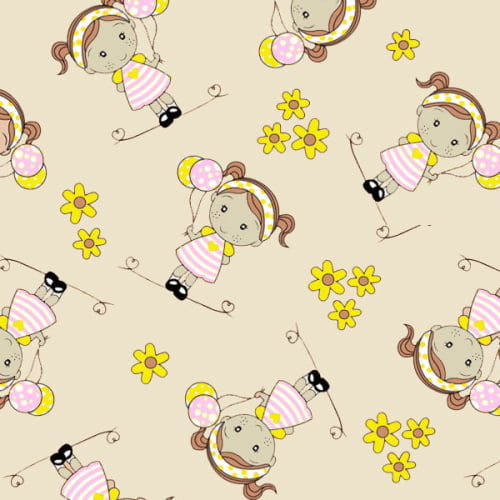 Tecido Tricoline Estampado Albany Fundo Bege 18398v01