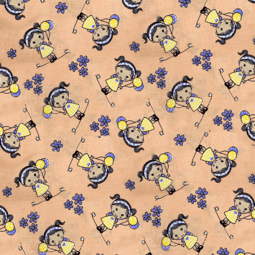 Tecido Tricoline Estampado Albany Fundo Bege 18398v01