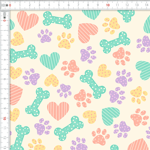 Tecido Tricoline Estampado Amo Doguinhos 9050V444