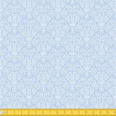 Tecido Tricoline Estampado Arabesco Fundo Azul Bebe 1223v082