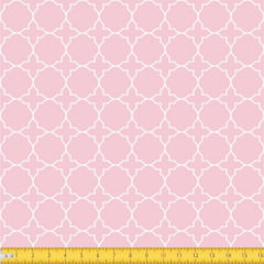 Tecido Tricoline Estampado Arabesco Geometrico Fundo Rosa Bebe 1224v081