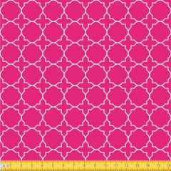 Tecido Tricoline Estampado Arabesco Geometrico Fundo Rosa Escuro 1224v108