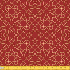 Tecido Tricoline Estampado Arabesco Natalino Fundo Vermelho 1176v58