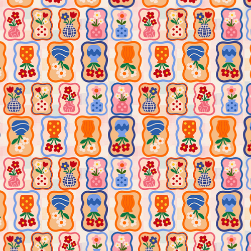 Tecido Tricoline Estampado Artesanato Floral 9050V406