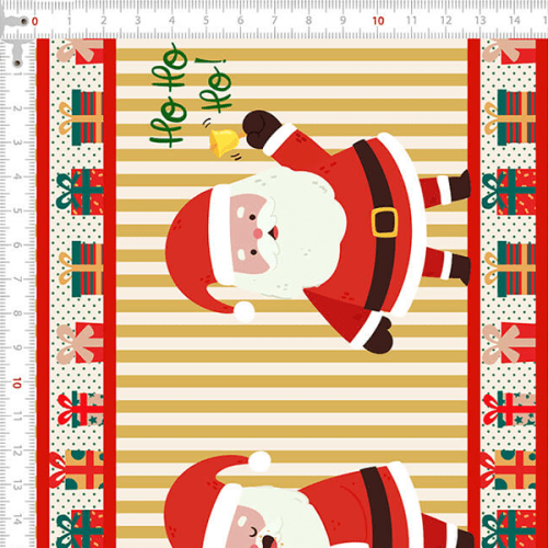 Tecido Tricoline Estampado Barrado Doçuras de Natal 6230v001