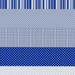 Tecido Tricoline Estampado Barrado Geometrico Patchwork Azul 181023v03