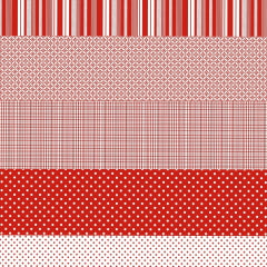 Tecido Tricoline Estampado Barrado Geometrico Patchwork Vermelho 181022v02